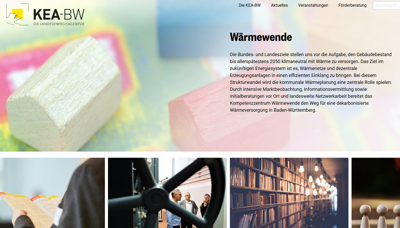 Cover der Website des Kompetenzzentrums Wärmewende der KEA-BW